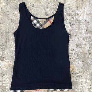 Burberry Blue Fitted Tank Top